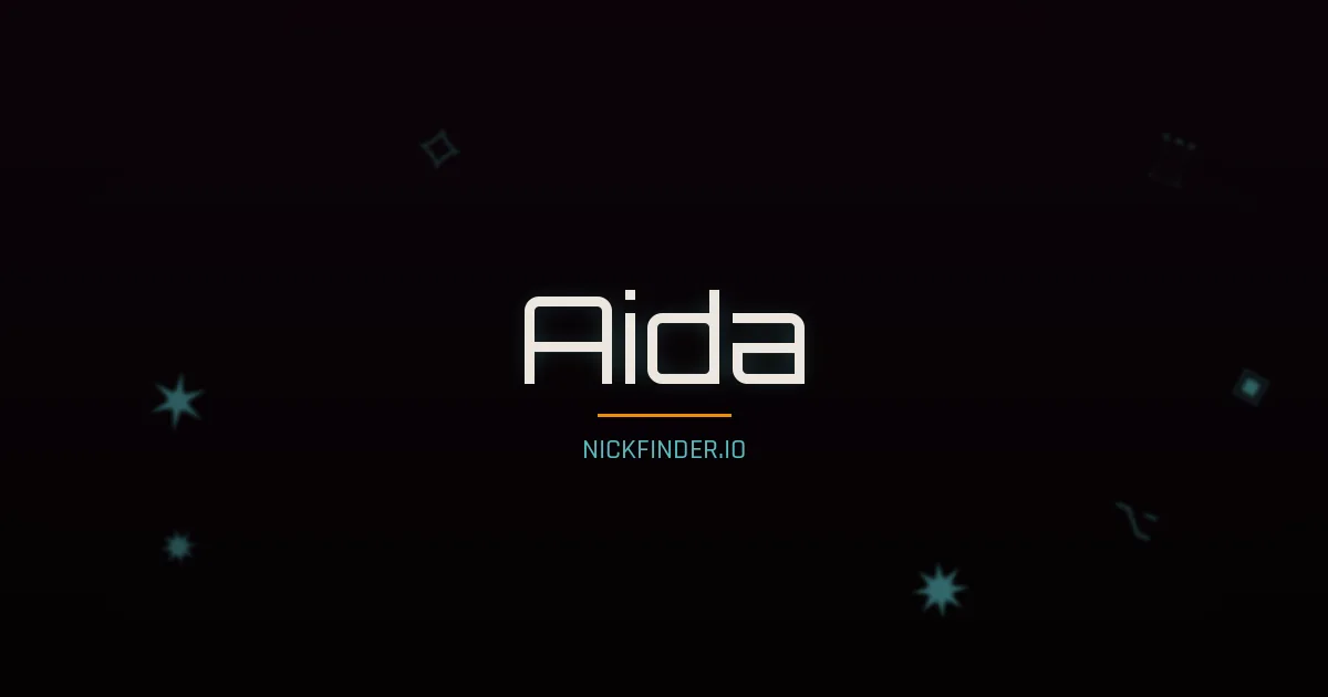 Aida name meaning Alegre — Spanish / Portuguese / Turkish origin | NickFinder.io