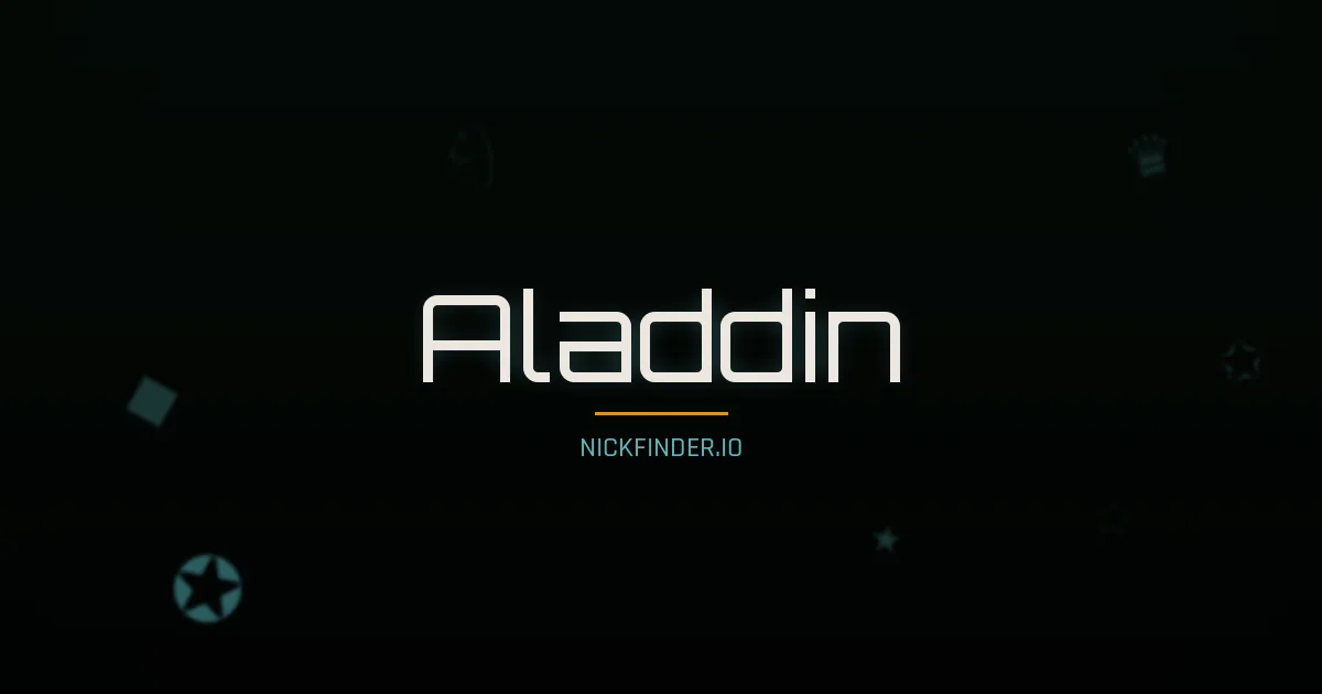 Aladdin name meaning Blessed — Arabic origin | NickFinder.io