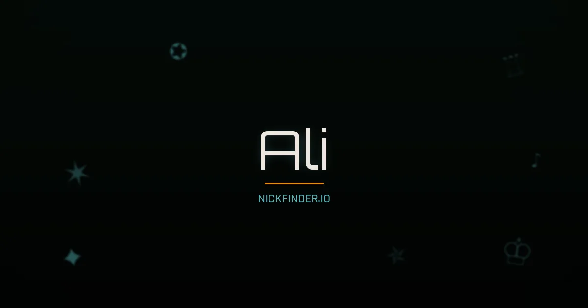 Ali name meaning Noble one — Arabic / Turkish origin | NickFinder.io