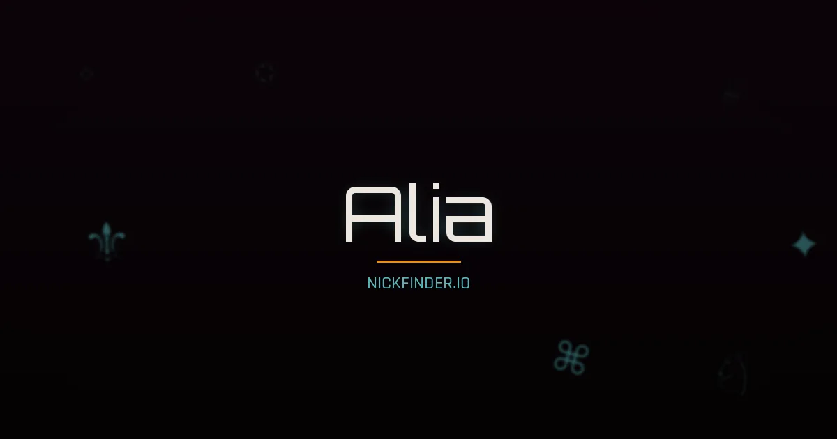 Alia name meaning Exalted, noble — Arabic origin | NickFinder.io