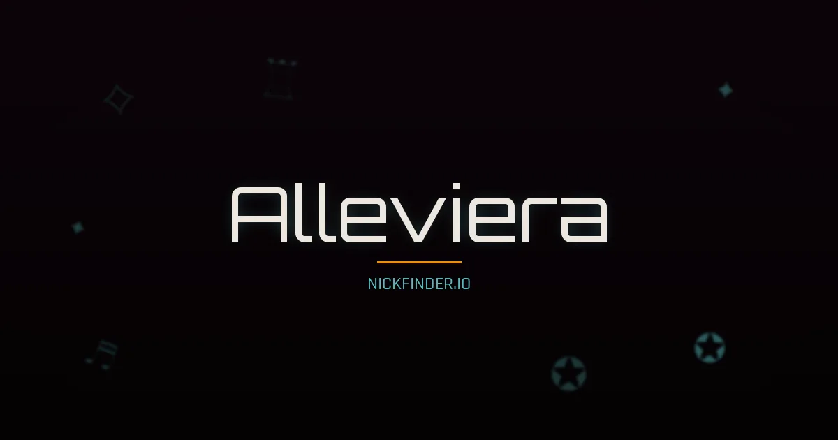 Alleviera name meaning Gracious — Italian origin | NickFinder.io