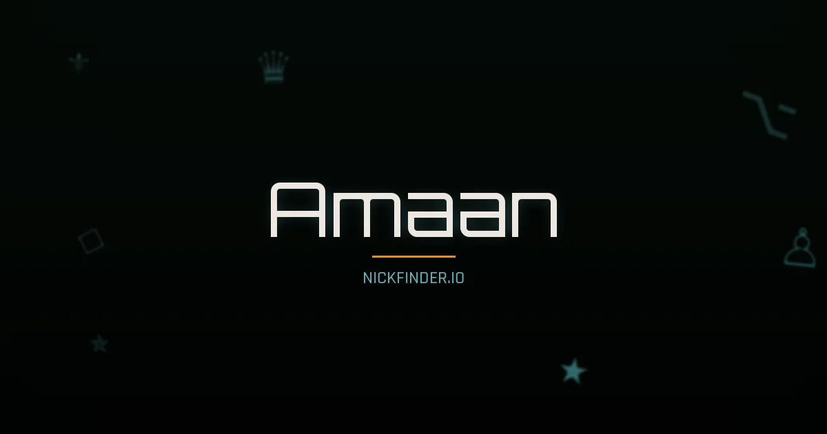 Amaan name meaning Radiant light — Arabic origin | NickFinder.io