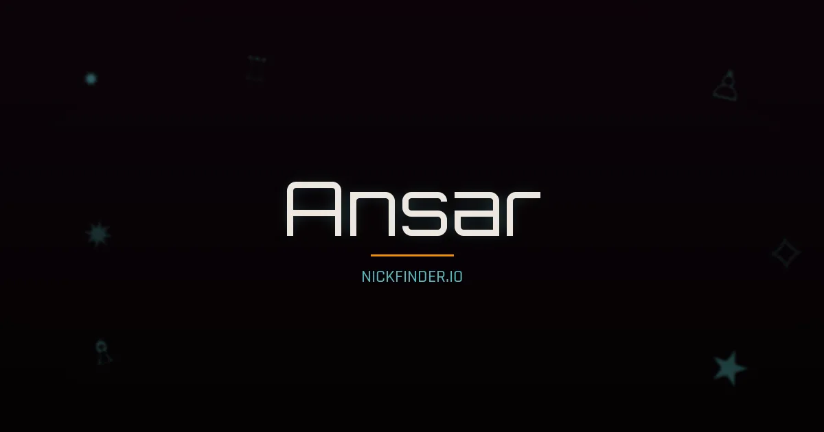 Ansar name meaning Pure soul — Arabic origin | NickFinder.io