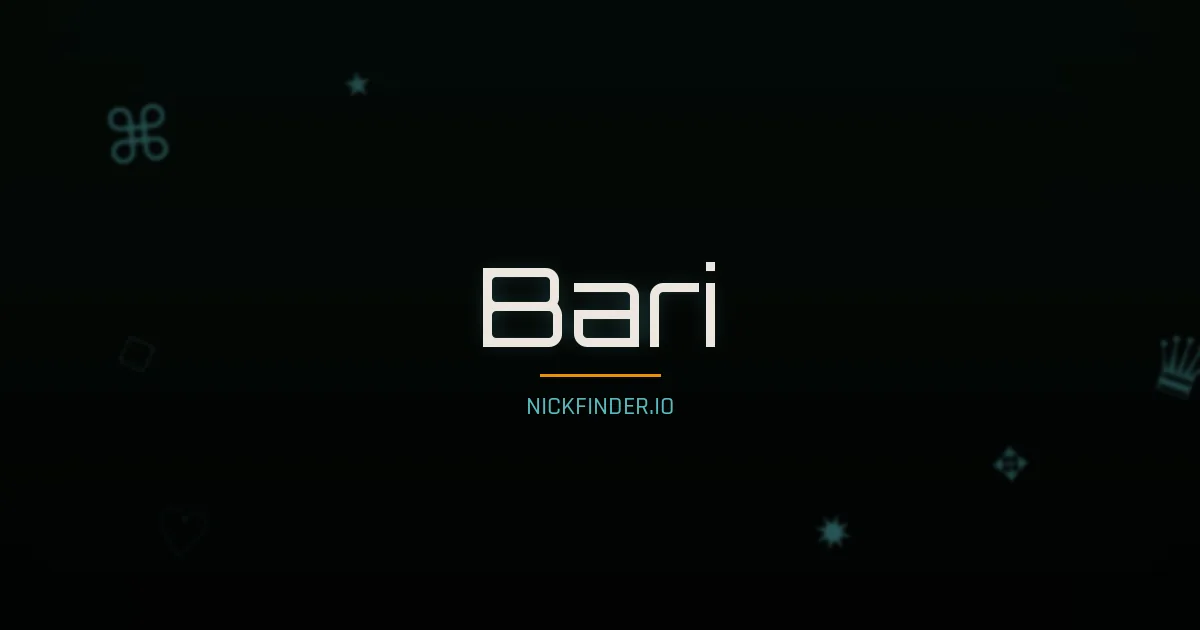 Bari name meaning Exalted — Arabic origin | NickFinder.io