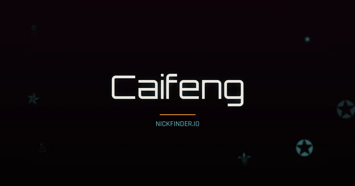 Caifeng name meaning Golden light — Chinese origin | NickFinder.io