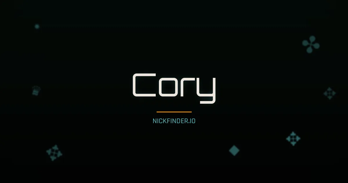 Cory name meaning Noble heart — English origin | NickFinder.io