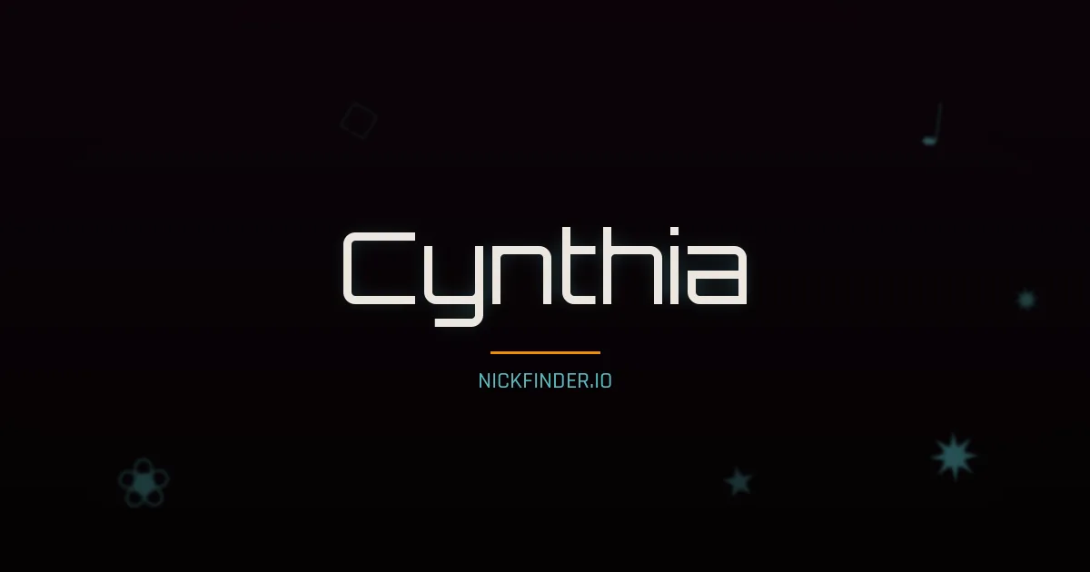 Cynthia name meaning Glorioso — Spanish origin | NickFinder.io