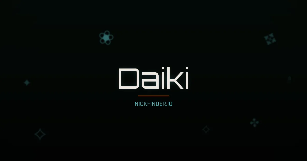Daiki name meaning Swift river — Japanese origin | NickFinder.io
