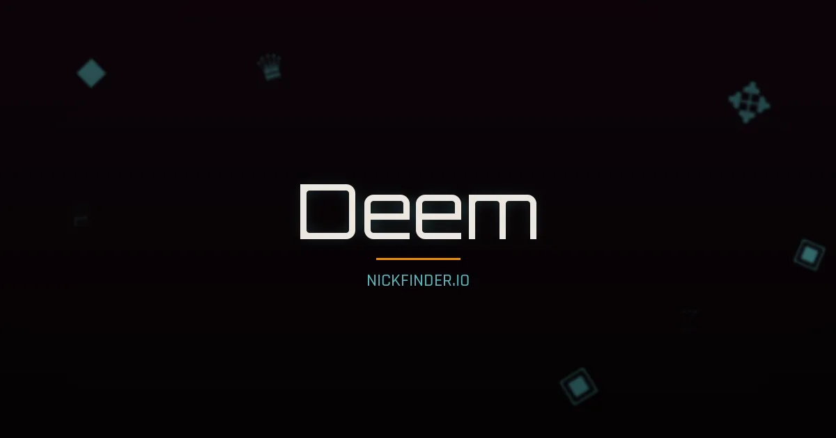 Deem name meaning Pure soul — Arabic origin | NickFinder.io