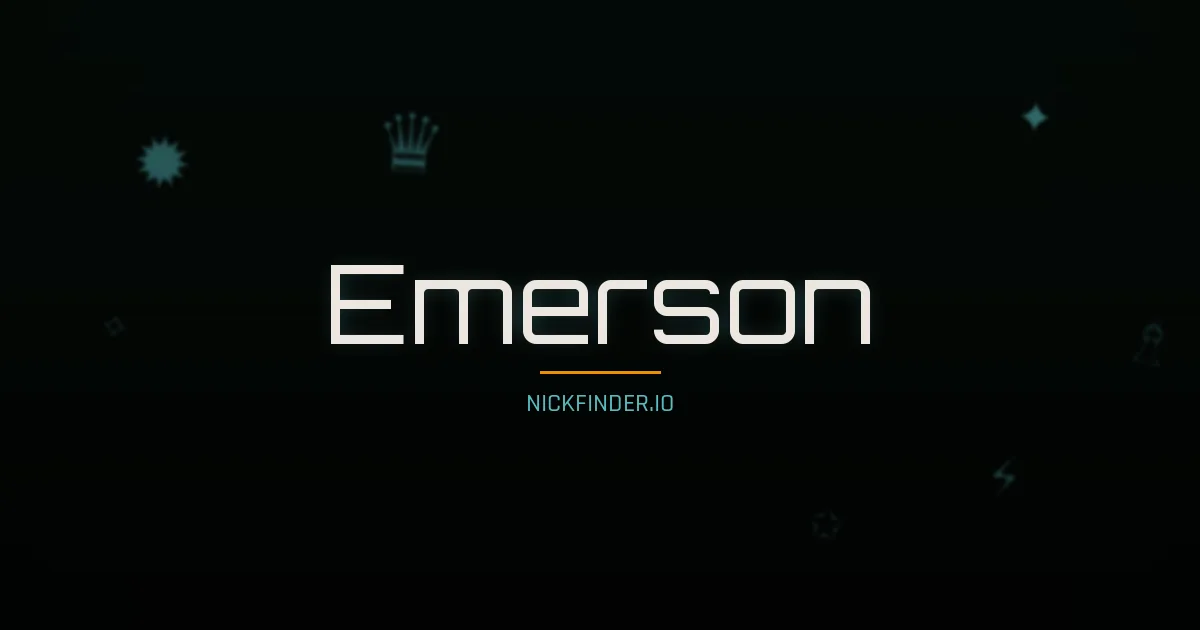 Emerson name meaning Bright one — English origin | NickFinder.io