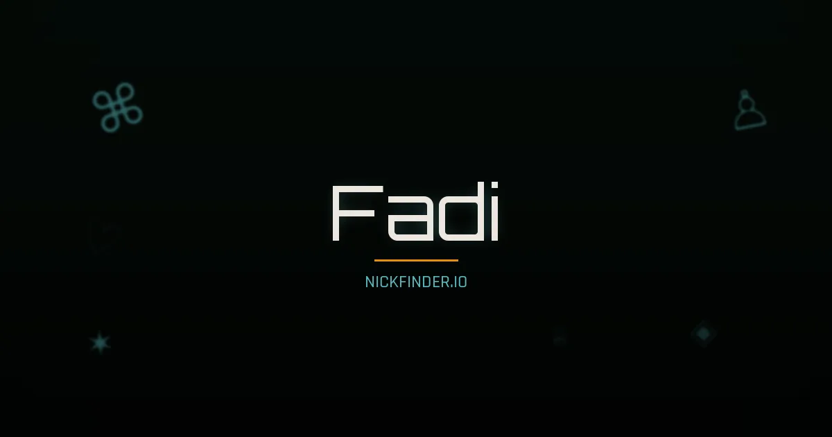 Fadi name meaning Redeemer — Arabic origin | NickFinder.io
