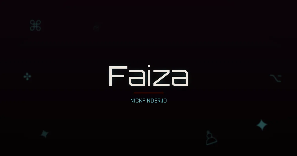 Faiza name meaning Noble one — Arabic origin | NickFinder.io