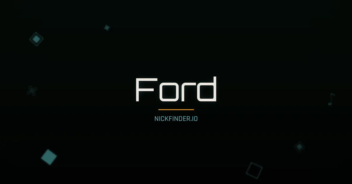 Ford name meaning Bright one — English origin | NickFinder.io