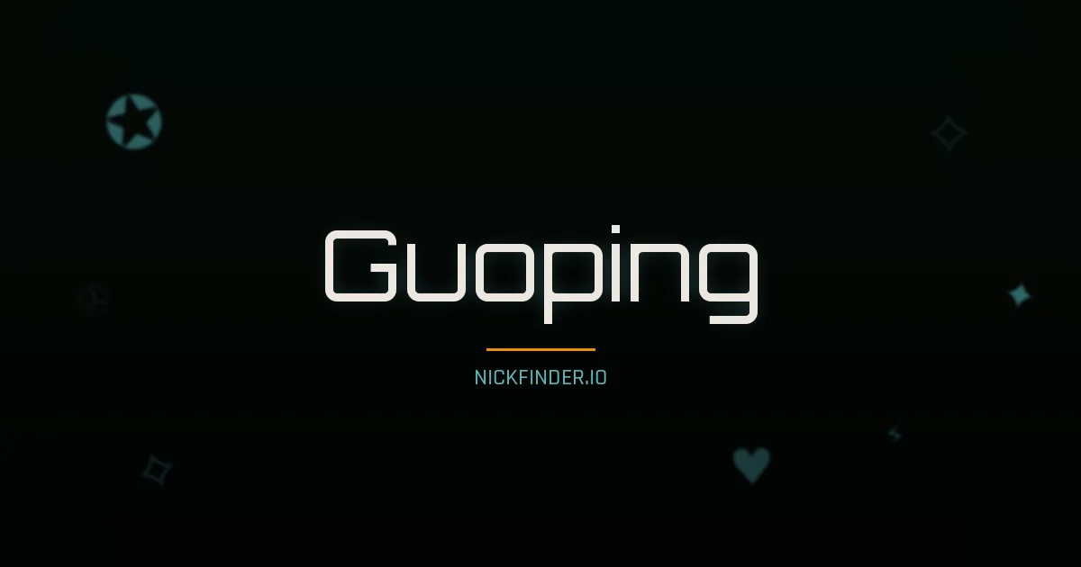 Guoping name meaning Country peace — Chinese origin | NickFinder.io