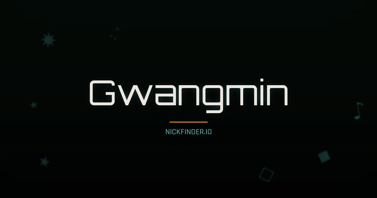 Gwangmin name meaning Brave soul — Korean origin | NickFinder.io