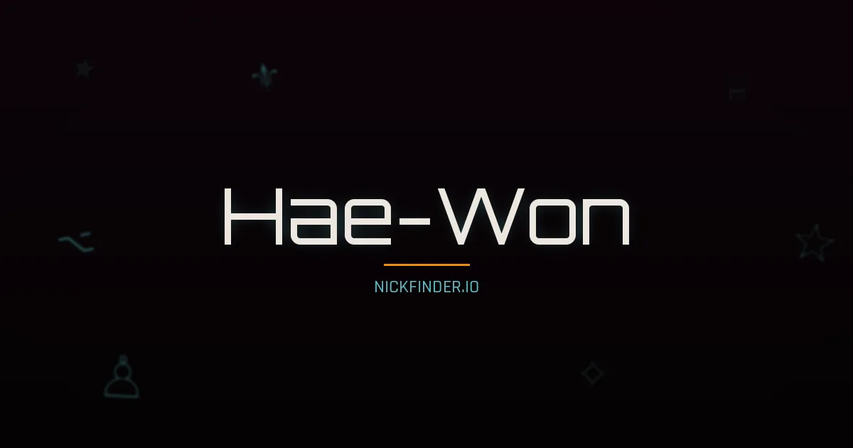 Hae-Won name meaning Sea, source — Korean origin | NickFinder.io