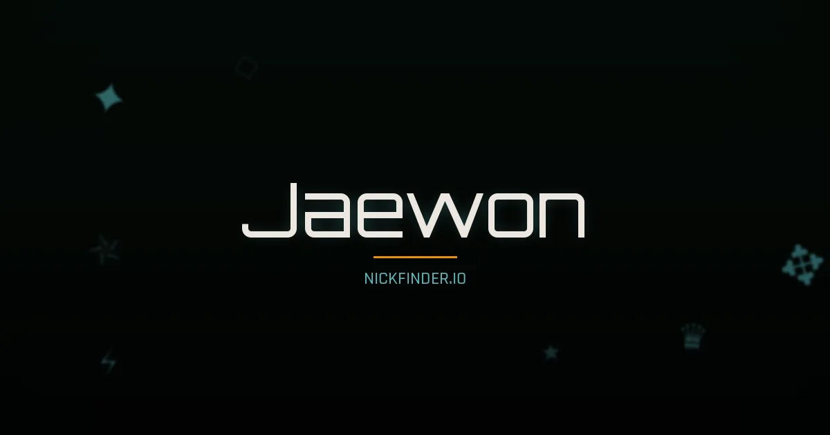 Jaewon name meaning Pure light — Korean origin | NickFinder.io