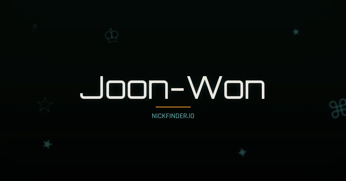 Joon-Won name meaning Talented, source — Korean origin | NickFinder.io
