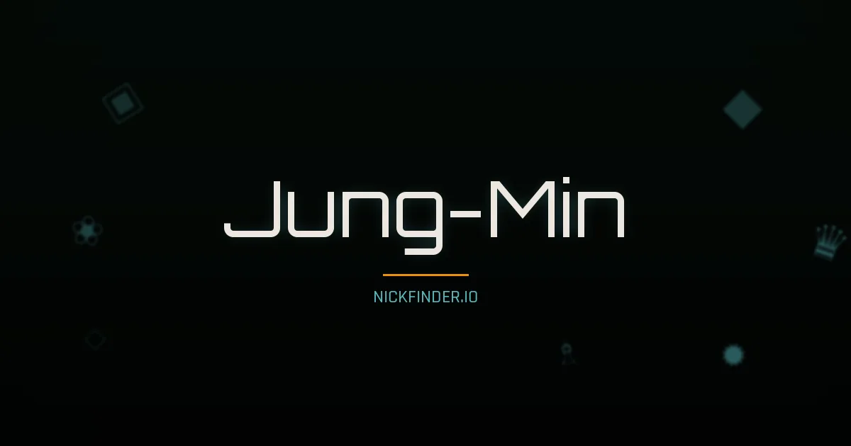 Jung-Min name meaning Righteous, clever — Korean origin | NickFinder.io