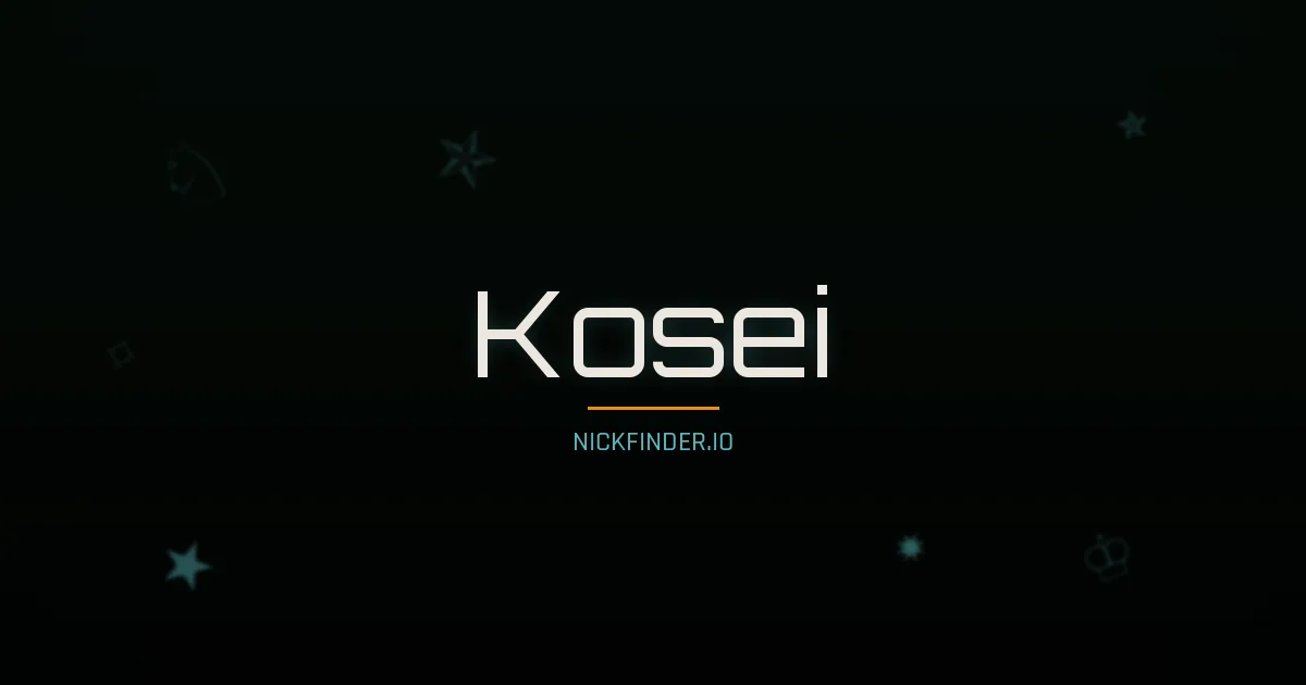 Kosei name meaning Swift river — Japanese origin | NickFinder.io