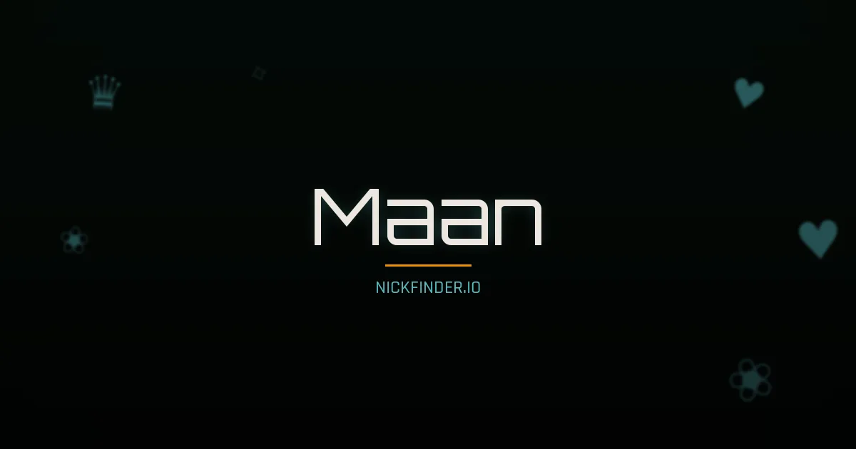 Maan name meaning Divine — Arabic origin | NickFinder.io