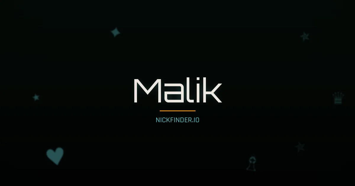 Malik name meaning Exalted — Arabic origin | NickFinder.io