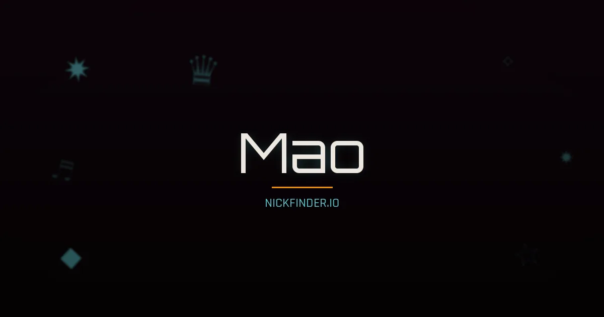 Mao name meaning Noble flower — Japanese origin | NickFinder.io