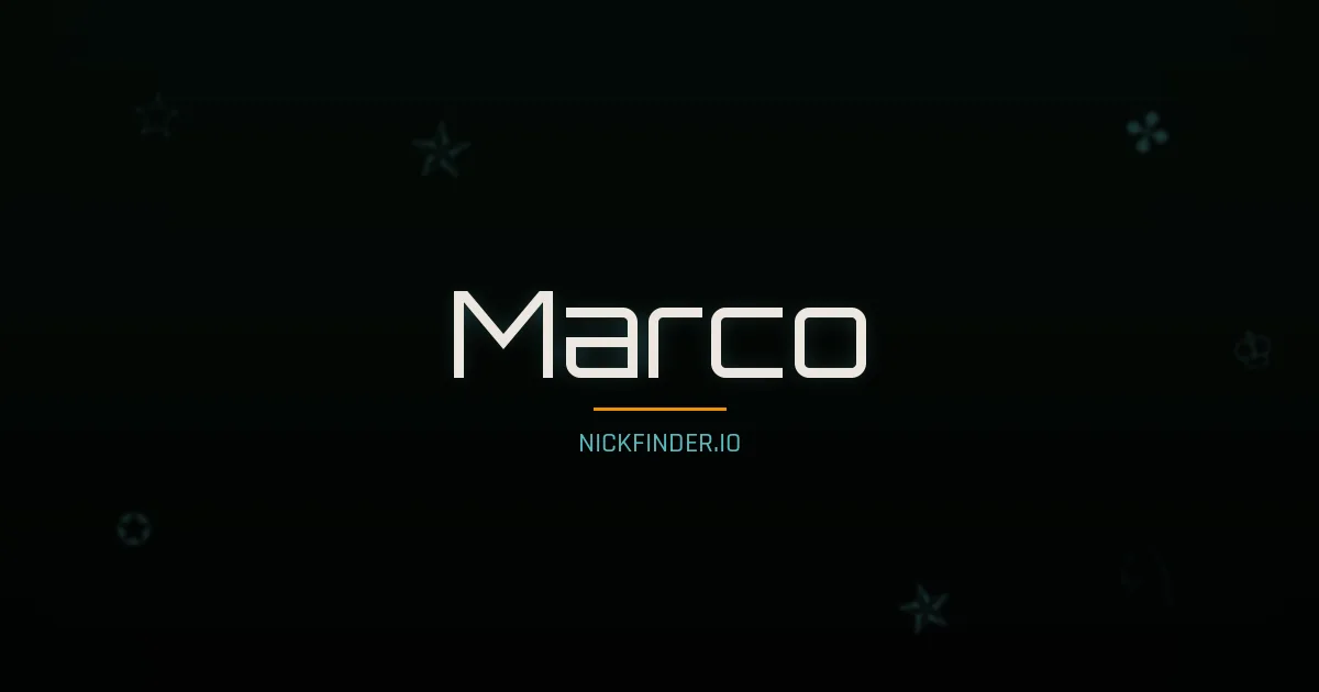 Marco name meaning Joyful — Spanish / Italian / Portuguese origin | NickFinder.io