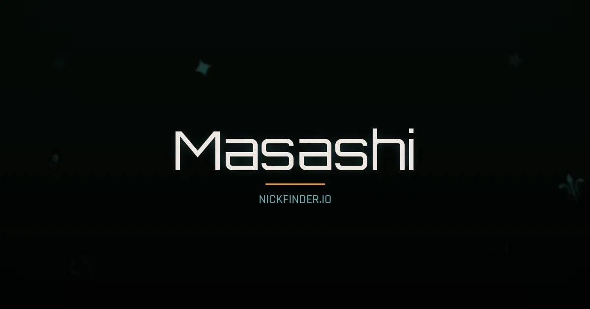 Masashi name meaning Peaceful heart — Japanese origin | NickFinder.io