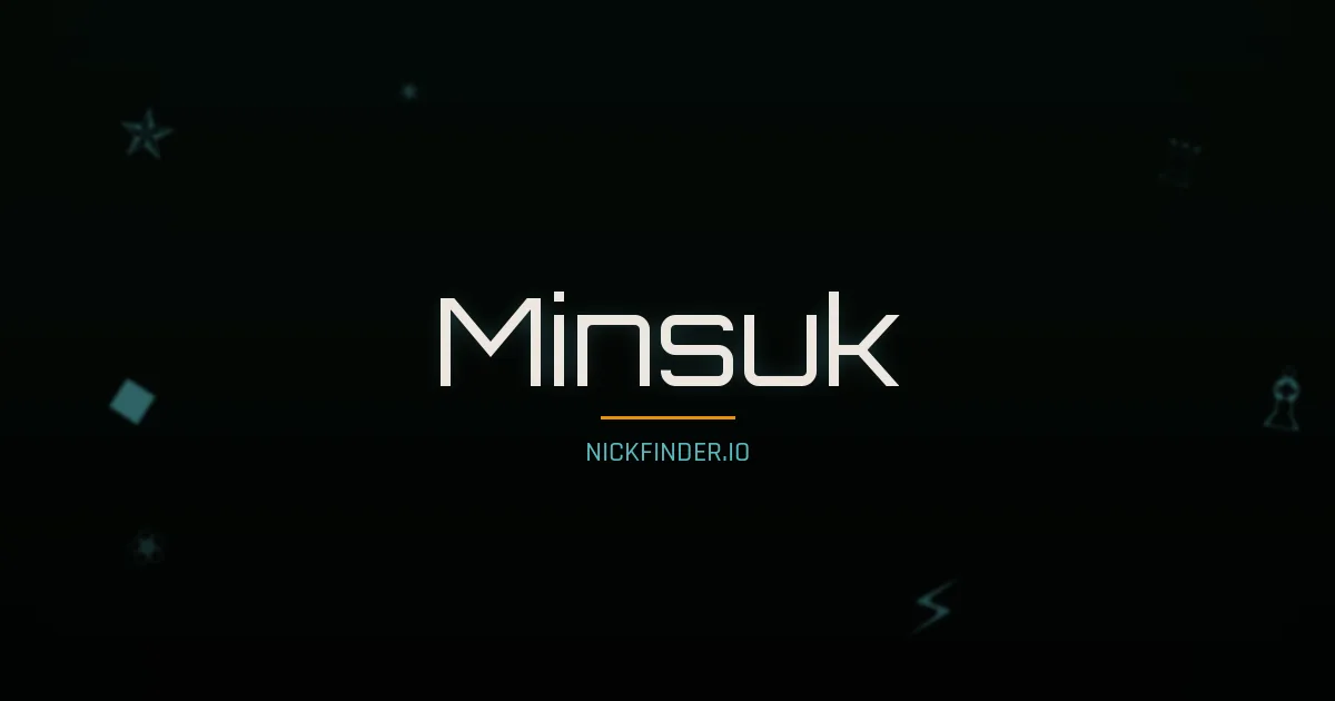 Minsuk name meaning Gracious one — Korean origin | NickFinder.io