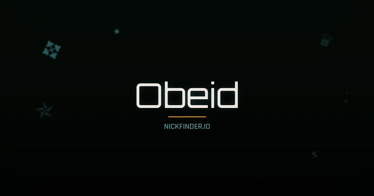Obeid name meaning Pure soul — Arabic origin | NickFinder.io