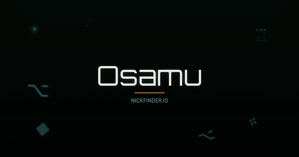 Osamu name meaning Noble flower — Japanese origin | NickFinder.io