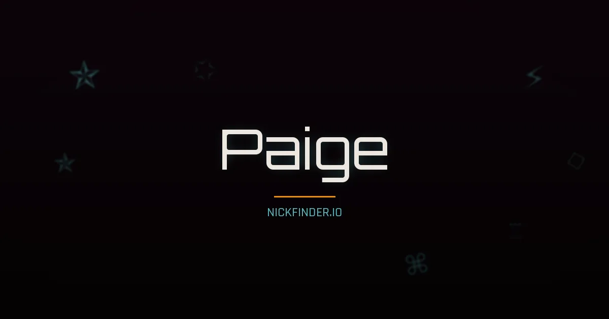 Paige name meaning Gracious — English origin | NickFinder.io
