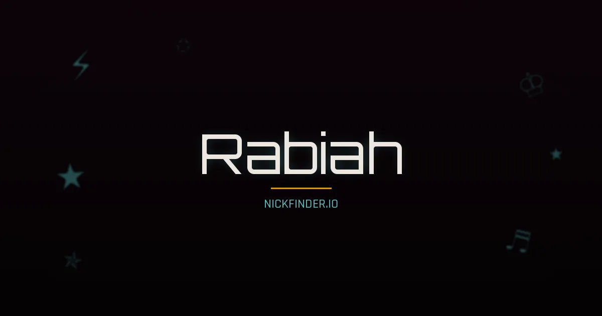 Rabiah name meaning Radiant light — Arabic origin | NickFinder.io