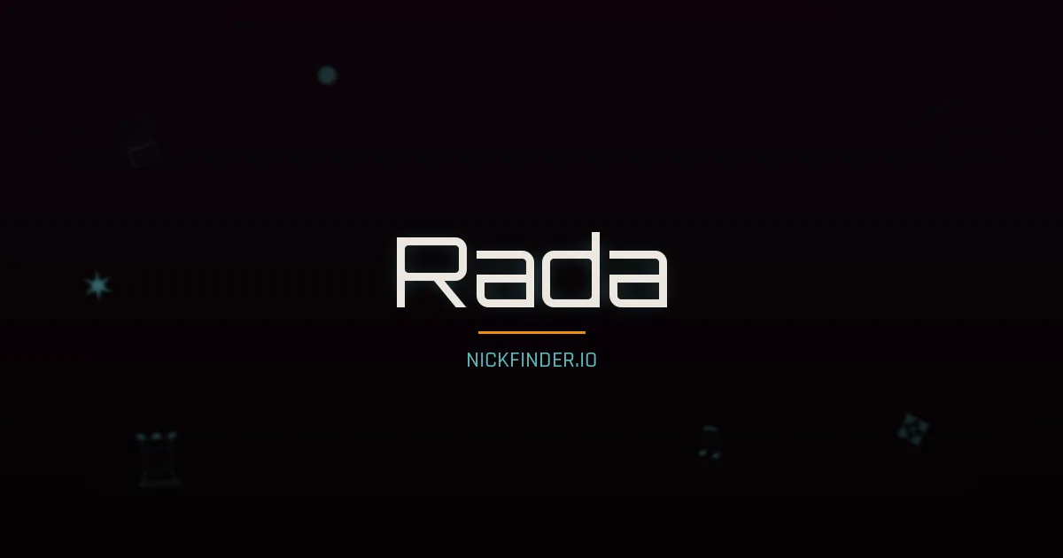 Rada name meaning Blessed — Arabic origin | NickFinder.io