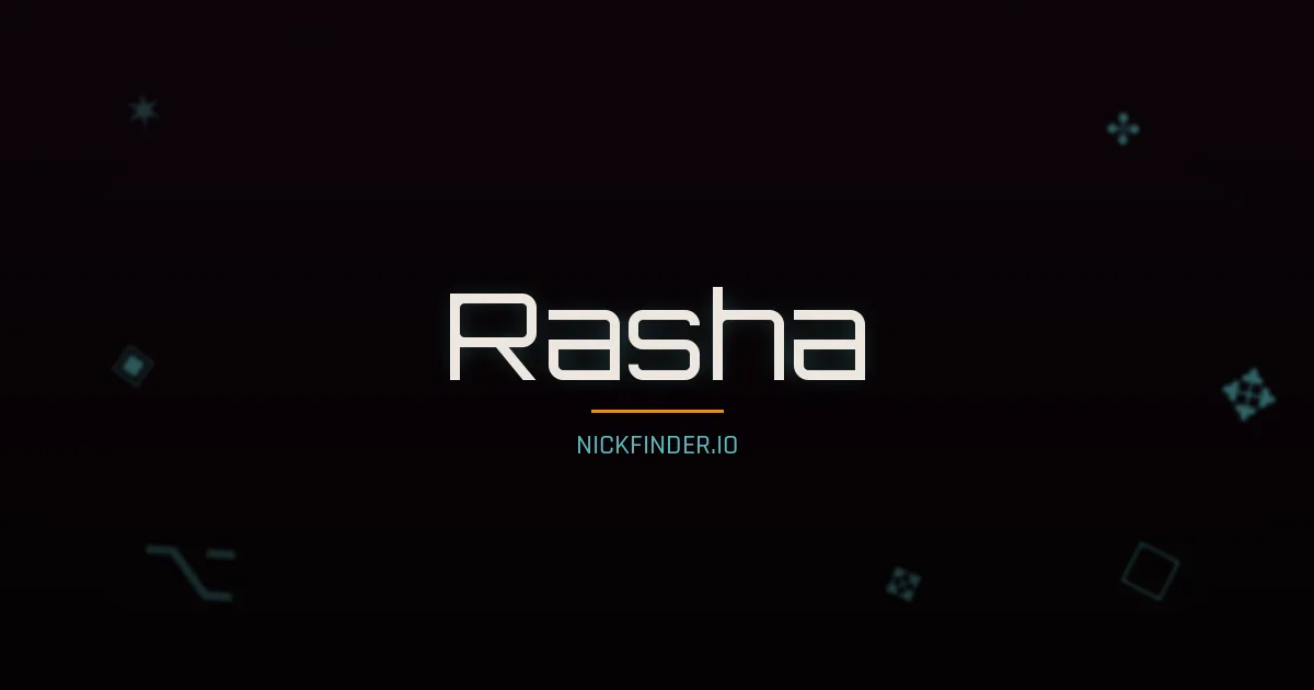 Rasha name meaning Noble one — Arabic origin | NickFinder.io