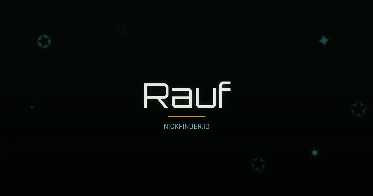 Rauf name meaning Divine — Arabic origin | NickFinder.io