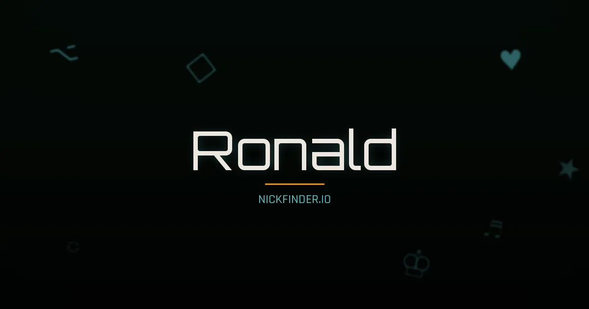 Ronald name meaning Ruler's counselor — English origin | NickFinder.io