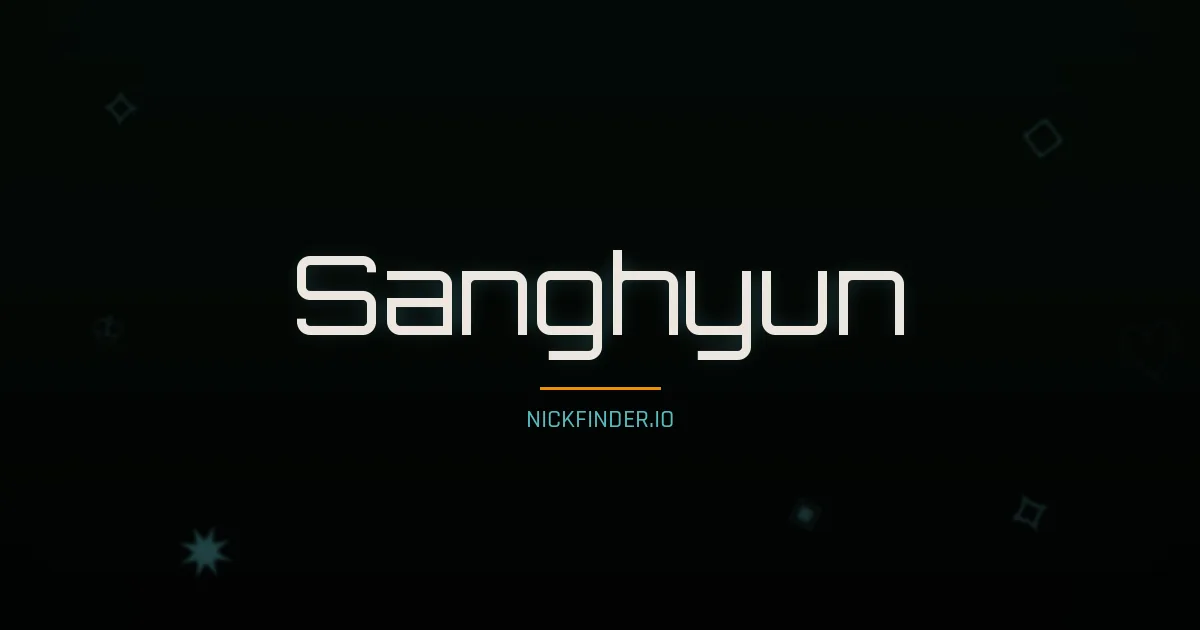 Sanghyun name meaning Pure light — Korean origin | NickFinder.io