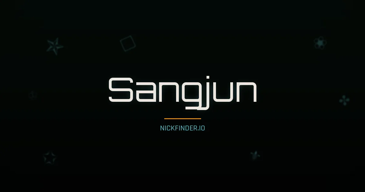 Sangjun name meaning Diligent — Korean origin | NickFinder.io