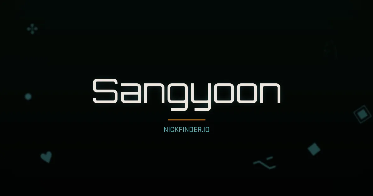 Sangyoon name meaning Brave soul — Korean origin | NickFinder.io