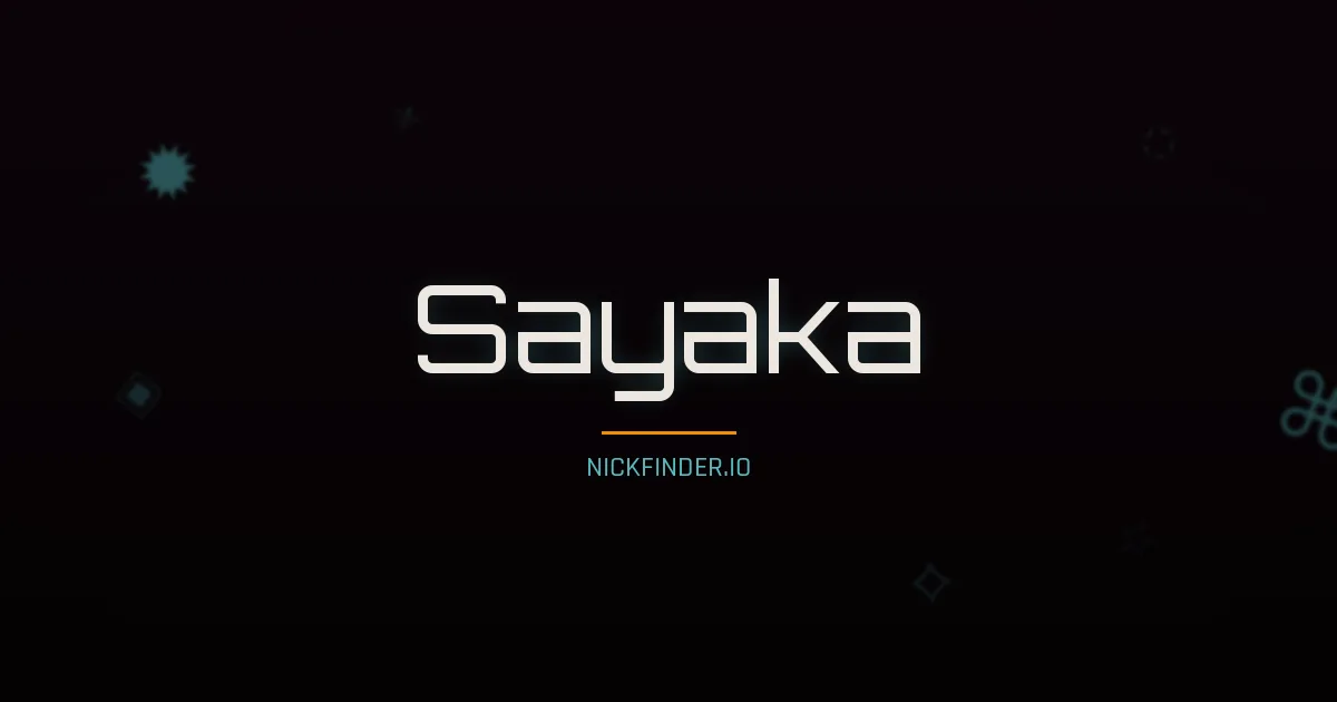 Sayaka name meaning Noble flower — Japanese origin | NickFinder.io