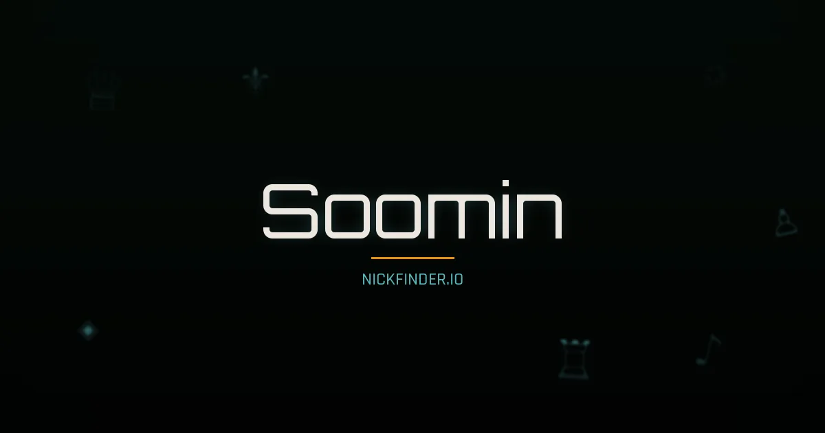 Soomin name meaning Harmonious — Korean origin | NickFinder.io
