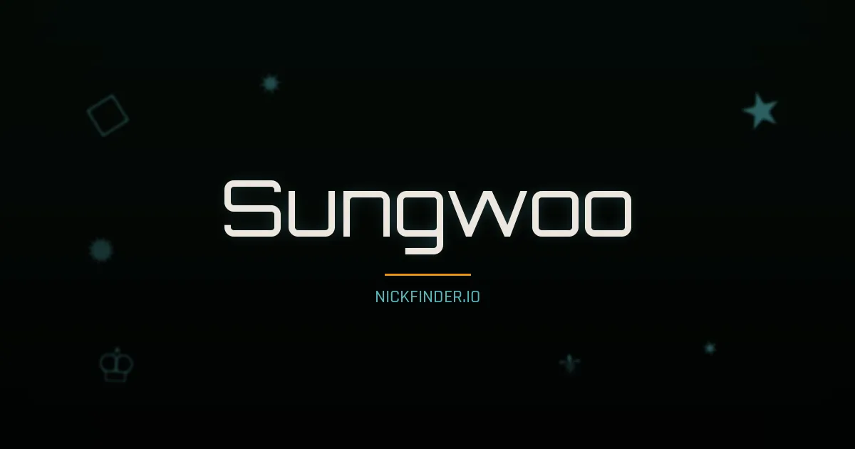 Sungwoo name meaning Gentle heart — Korean origin | NickFinder.io