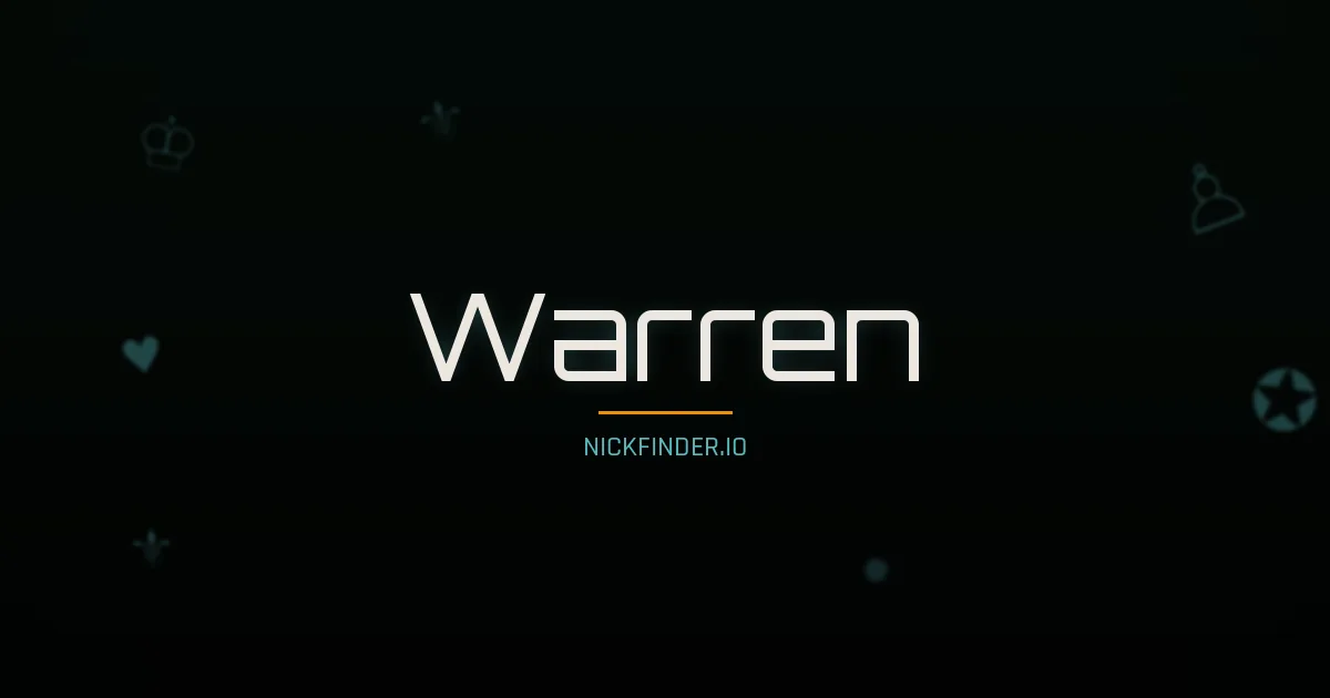 Warren name meaning Bright one — English origin | NickFinder.io