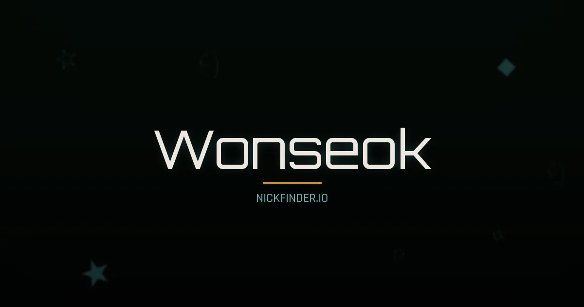 Wonseok name meaning Noble heart — Korean origin | NickFinder.io