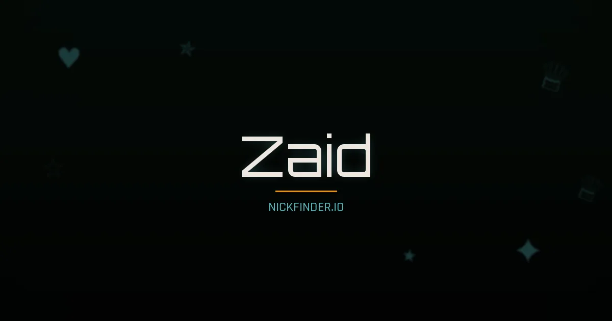 Zaid name meaning Honorable — Arabic origin | NickFinder.io