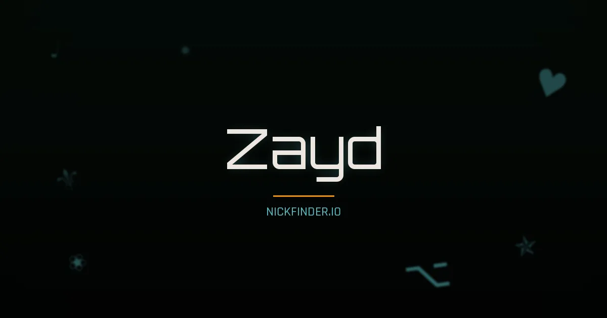 Zayd name meaning Radiant light — Arabic origin | NickFinder.io